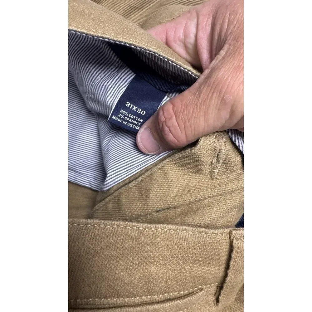 Daniel Cremieux Chino Pants Men’s 31x30 Khaki Stretch Flat Front Casual